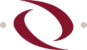 A maroon abstract swoosh or curved shape, resembling two crescent forms facing each other on a light gray background, with small beige dots on either side.