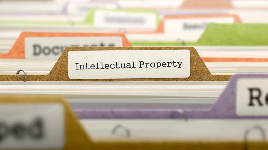 file folders, centered on one labeled Intellectual Property